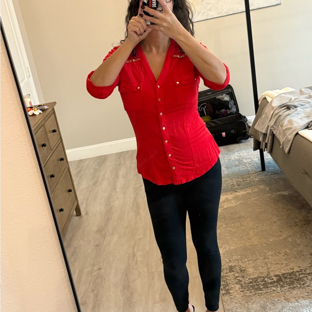 bebe Red Women's Blouse